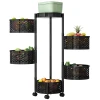 Kitchen multi-functional storage rack without drilling holes, floor-standing multi-layer moisture-proof vegetable basket storage rack, layer by layer movable Application Scenario